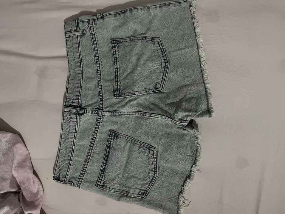 Gri Mini Denim Şort - Gevşek Kesim defacto - Görsel 3