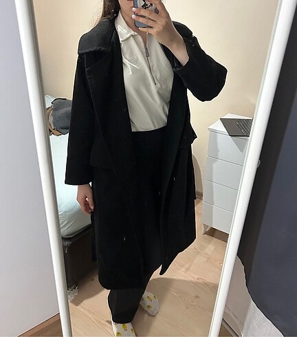Zara siyah uzun kaban