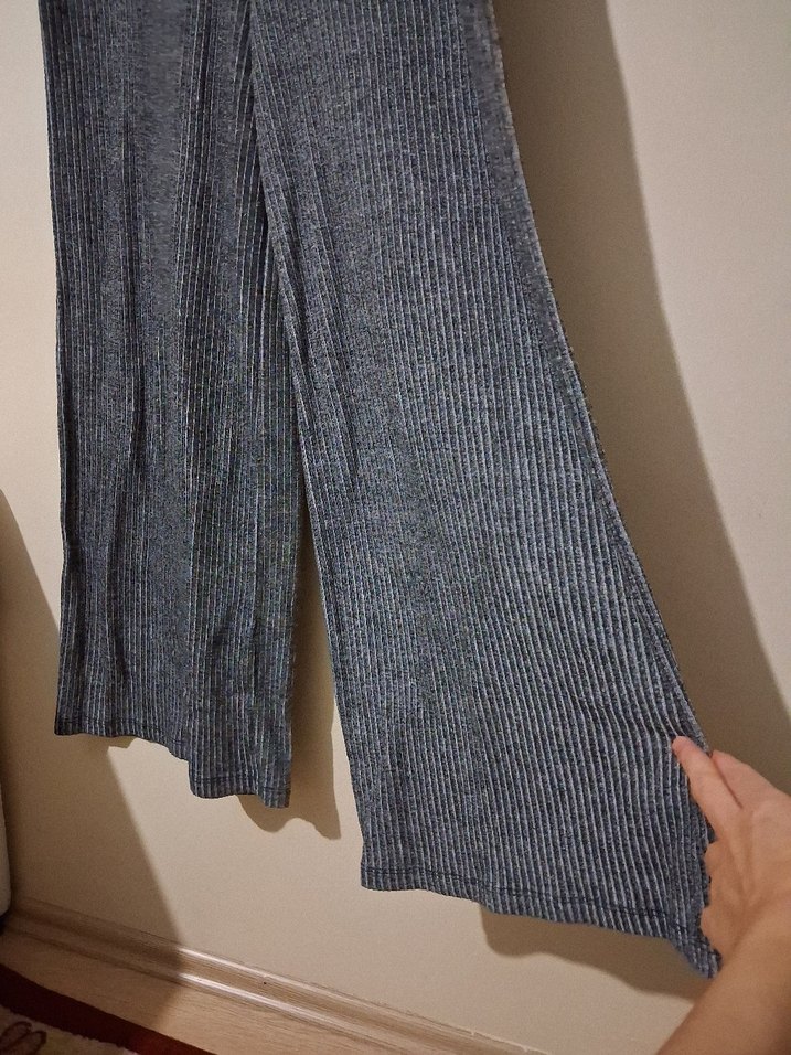 Gri V Yakalı Kadın Uzun Tulum - Görsel 4