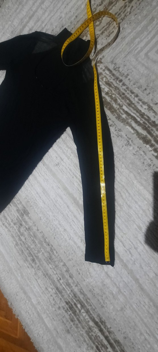 Siyah Uzun Kollu Çok esnek Kadın - Görsel 2