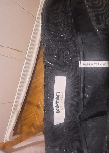 Drapeli Siyah Kadın Kumaş Pantolon KOTON - Görsel 2