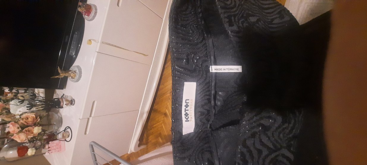 Drapeli Siyah Kadın Kumaş Pantolon KOTON - Görsel 2