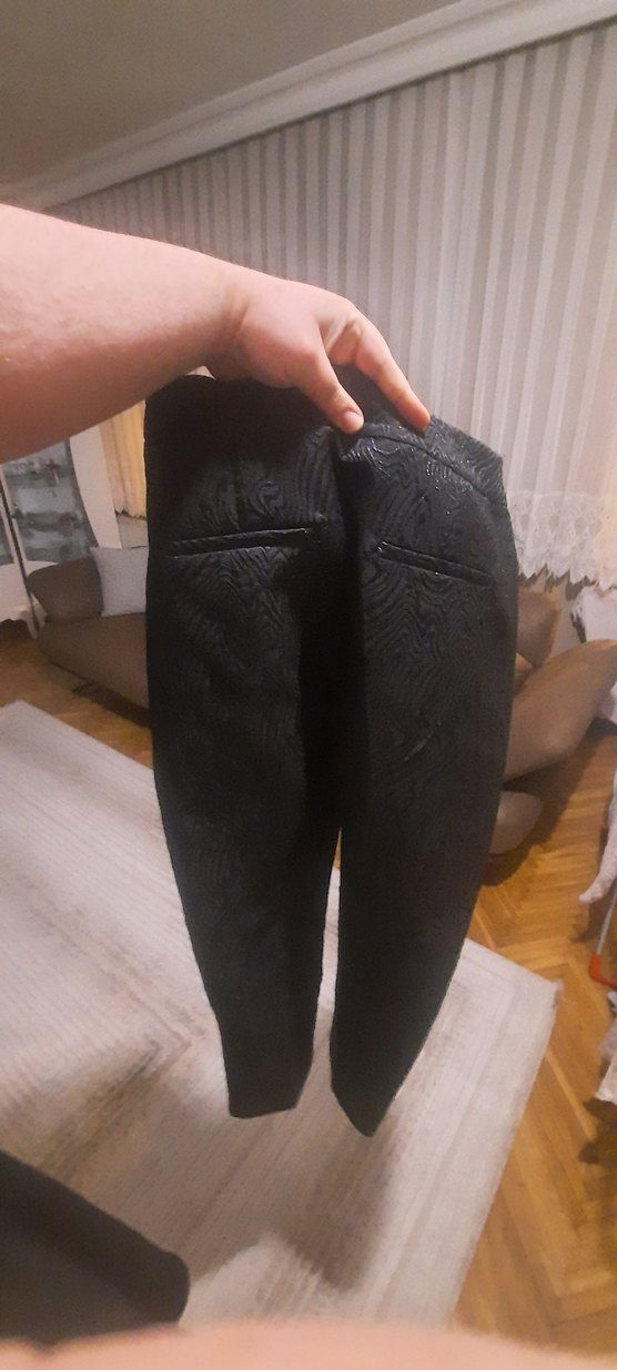 Drapeli Siyah Kadın Kumaş Pantolon KOTON - Görsel 3