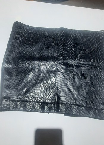 KOTON KADIN Yılan Desenli Deri Mini Etek - Görsel 3