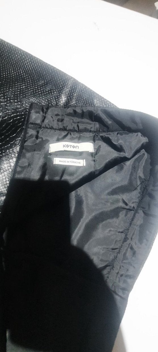 KOTON KADIN Yılan Desenli Deri Mini Etek - Görsel 2