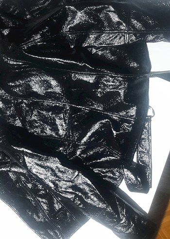 mavi kadın siyah ceket Kemerli - Görsel 7