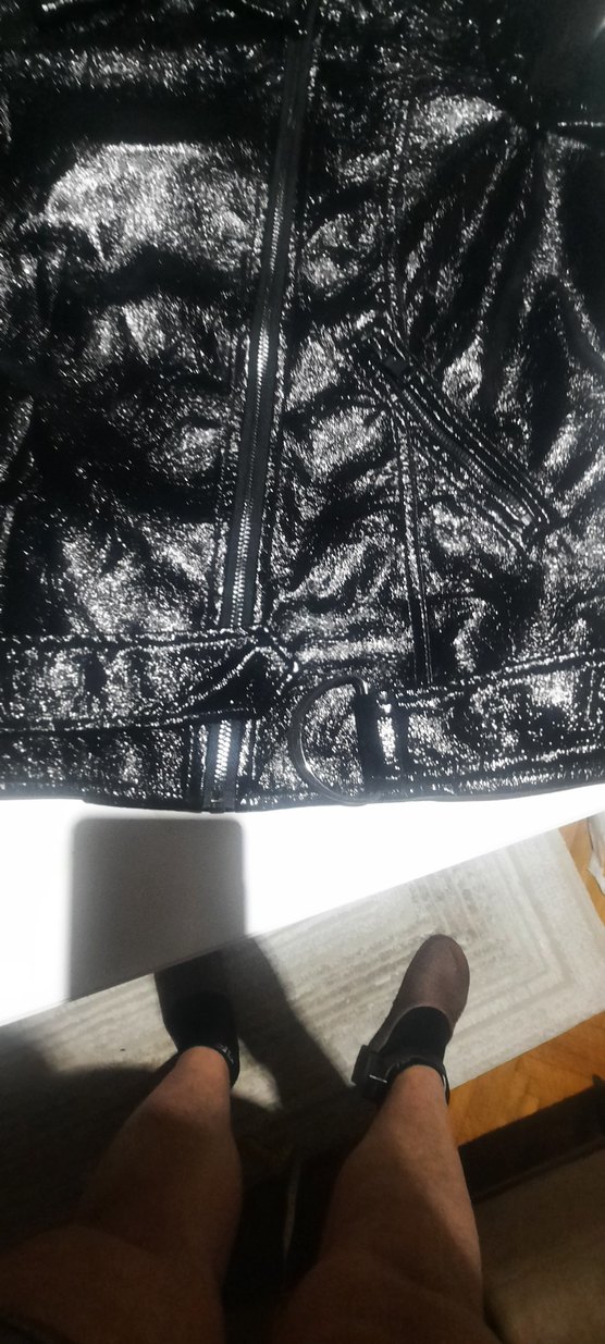 mavi kadın siyah ceket Kemerli - Görsel 4