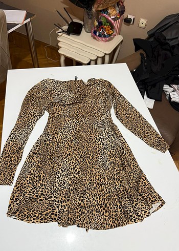 H&M KADIN ELBISE LEOPAR DESENLI TERTEMIZ - Görsel 3
