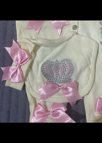 Fiyonklu Pembe Bebek Kız Takımı - Görsel 3