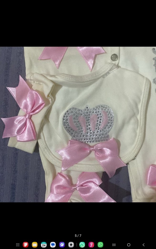 Fiyonklu Pembe Bebek Kız Takımı - Görsel 3