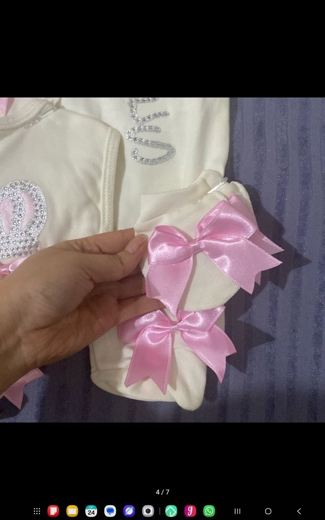 Fiyonklu Pembe Bebek Kız Takımı - Görsel 4