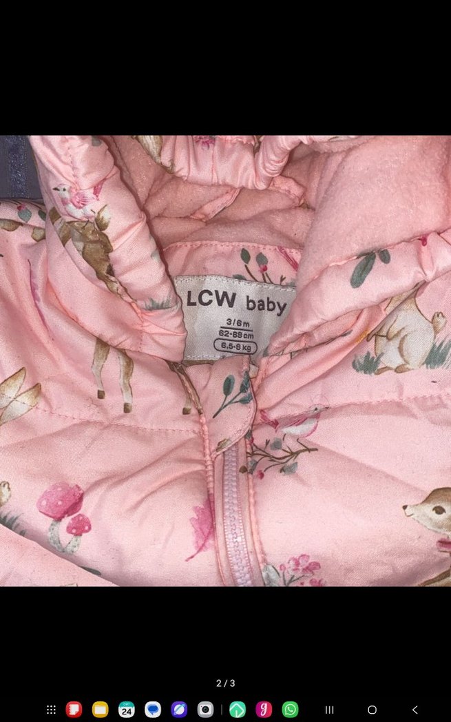 LCW 3-6 AY Kapüşonlu, Fermuarlı Pembe Kız Bebek Astronot Mont - Görsel 2