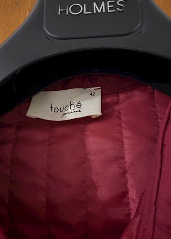 Bordo Düğmeli Uzun Kadın Mont - Görsel 4