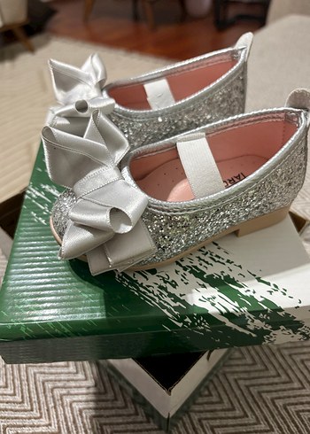 Kız Çocuk Gri Fiyonklu Babet Ayakkabı - Görsel 5