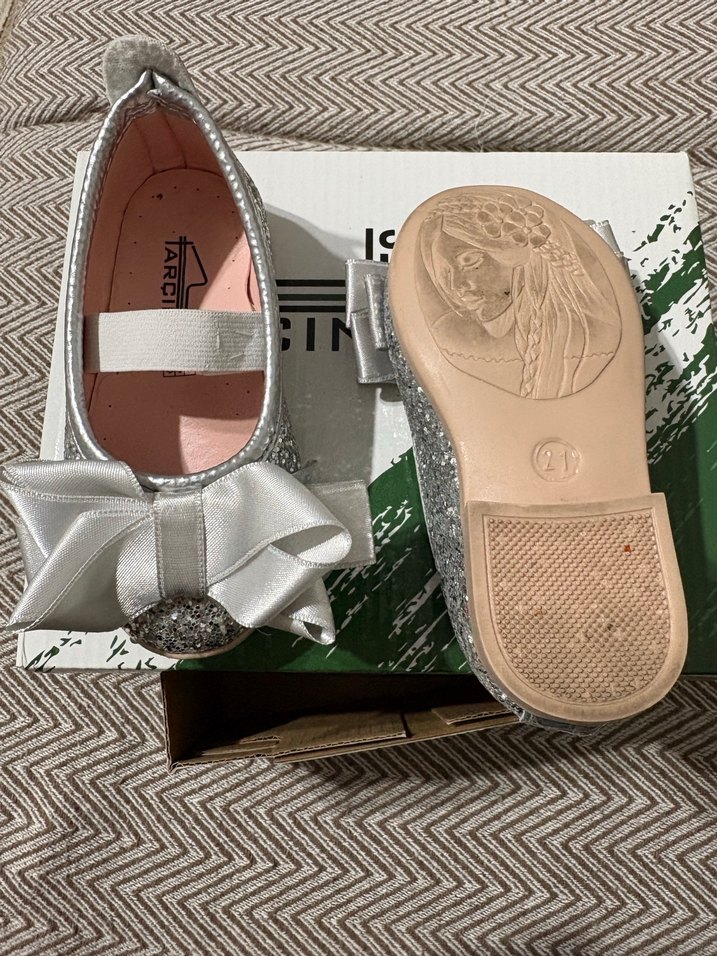 Kız Çocuk Gri Fiyonklu Babet Ayakkabı - Görsel 3