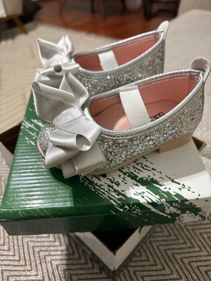 Kız Çocuk Gri Fiyonklu Babet Ayakkabı - Görsel 5