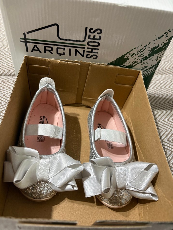 Kız Çocuk Gri Fiyonklu Babet Ayakkabı - Görsel 4