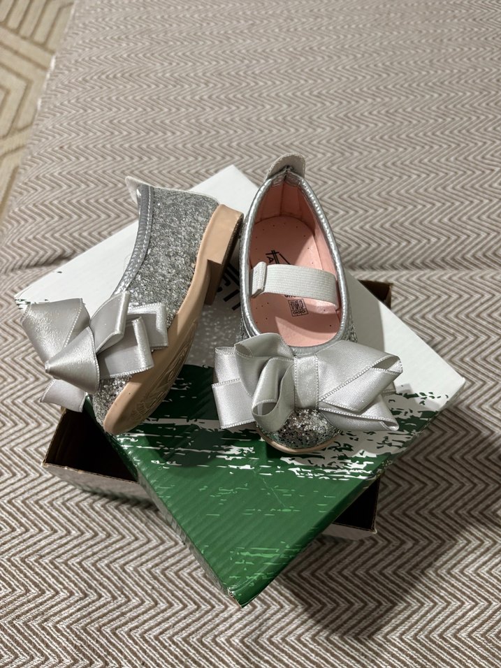 Kız Çocuk Gri Fiyonklu Babet Ayakkabı - Görsel 2