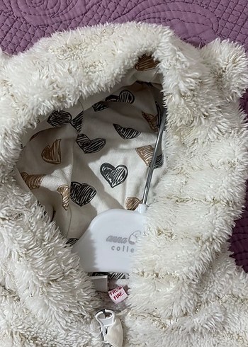 Bebek Kız Peluş Tulum Beyaz - Görsel 5