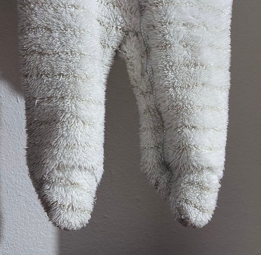 Bebek Kız Peluş Tulum Beyaz - Görsel 3