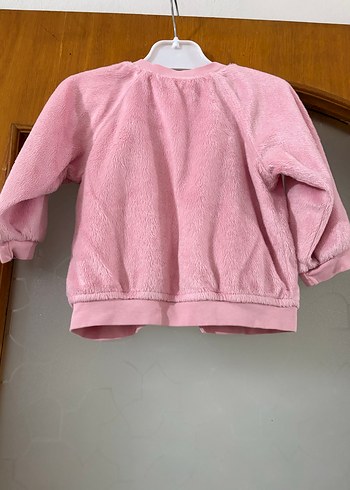 Kız Çocuk Pembe Düğmeli tüylü ceket - Görsel 2