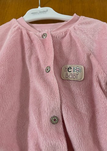 Kız Çocuk Pembe Düğmeli tüylü ceket - Görsel 3