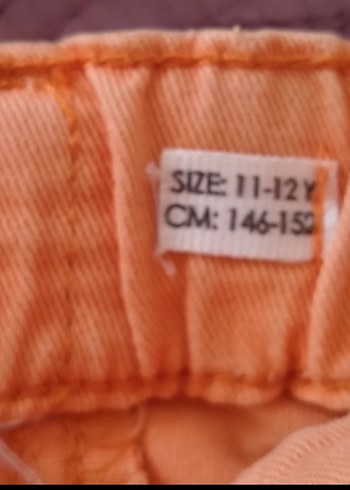 Turuncu Renkli Kız Çocuk Şort - Görsel 5