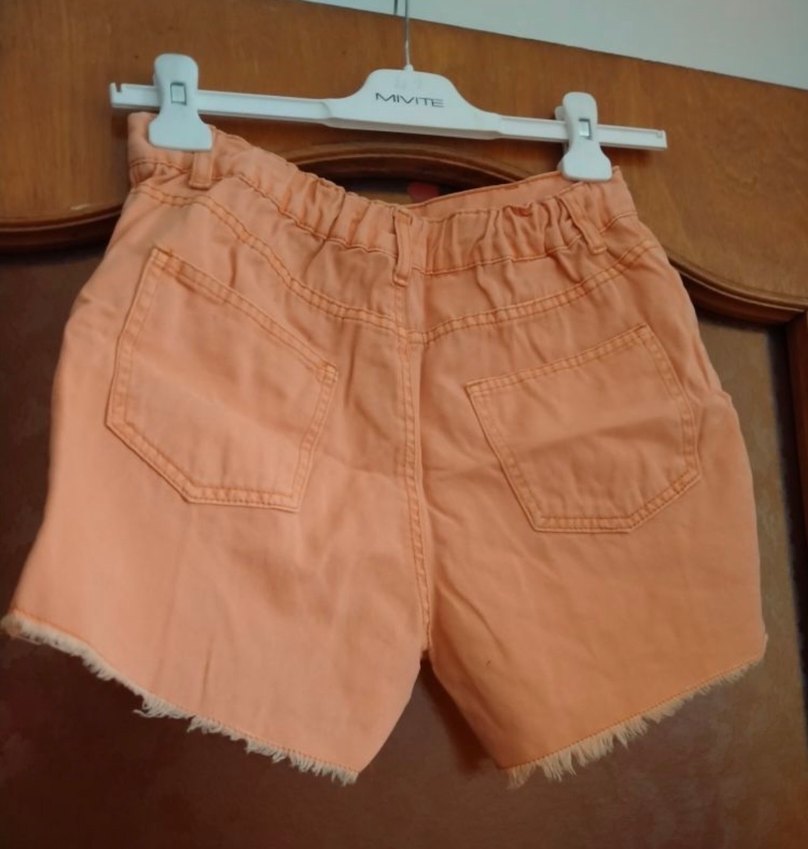 Turuncu Renkli Kız Çocuk Şort - Görsel 2