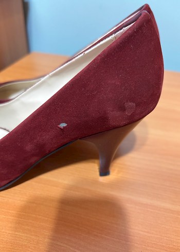 Bordo Süet Stiletto Kadın Ayakkabı - Görsel 4