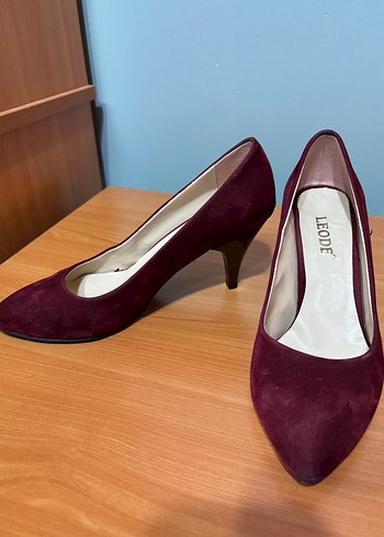 Bordo Süet Stiletto Kadın Ayakkabı - Görsel 2