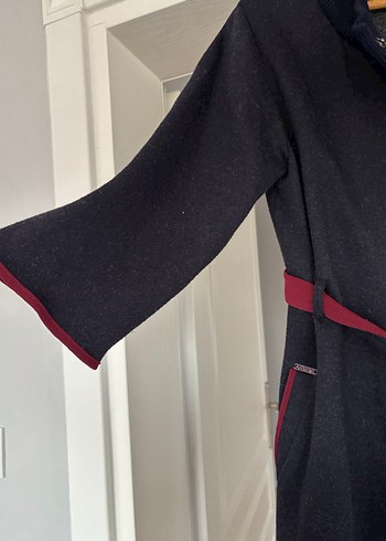 Düğmeli Uzun Gri Kadın Giy Çık - Görsel 3