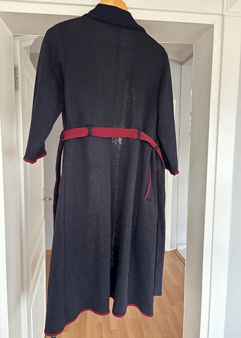 Düğmeli Uzun Gri Kadın Giy Çık - Görsel 6