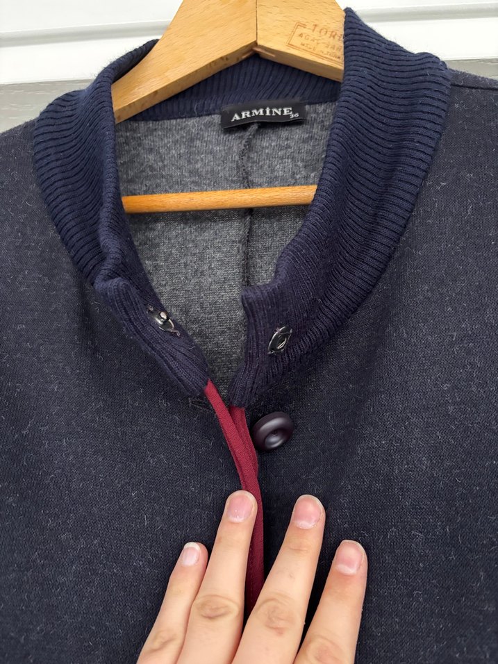 Düğmeli Uzun Gri Kadın Giy Çık - Görsel 4