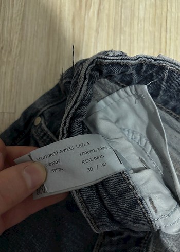 Gri Rahat Kesim Kadın Kot Pantolon - Görsel 3