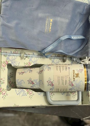 Çiçek Desenli Pastel Pembe Stanley Termos - Görsel 4