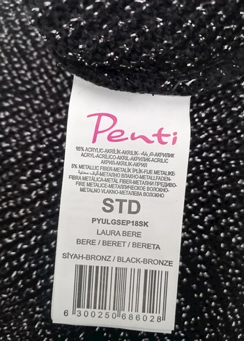 Penti siyah  simli Örgü Kadın Bere - Görsel 7