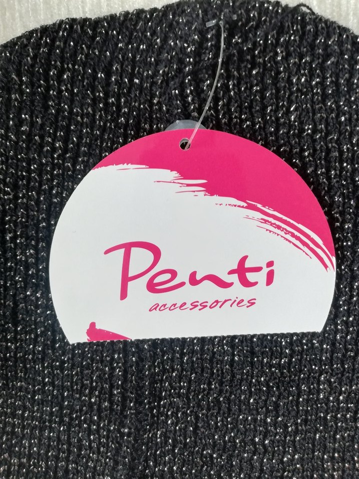 Penti siyah  simli Örgü Kadın Bere - Görsel 2