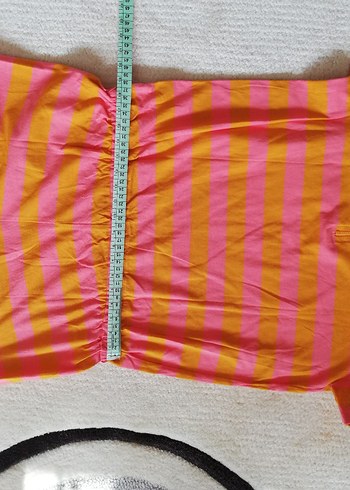 Pieces marka Çizgili kadın şort tulum - Görsel 6