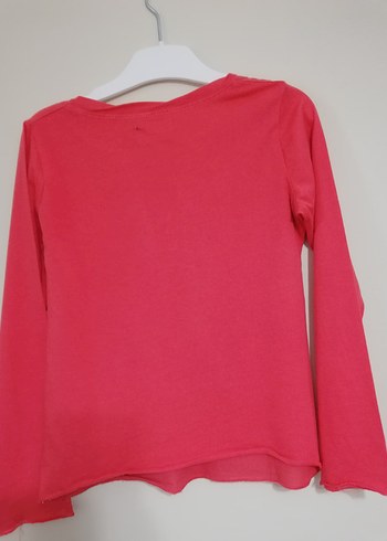 Mango Kız Çocuk Düğmeli Uzun Kollu V Yaka Pembe Tişört - Görsel 3