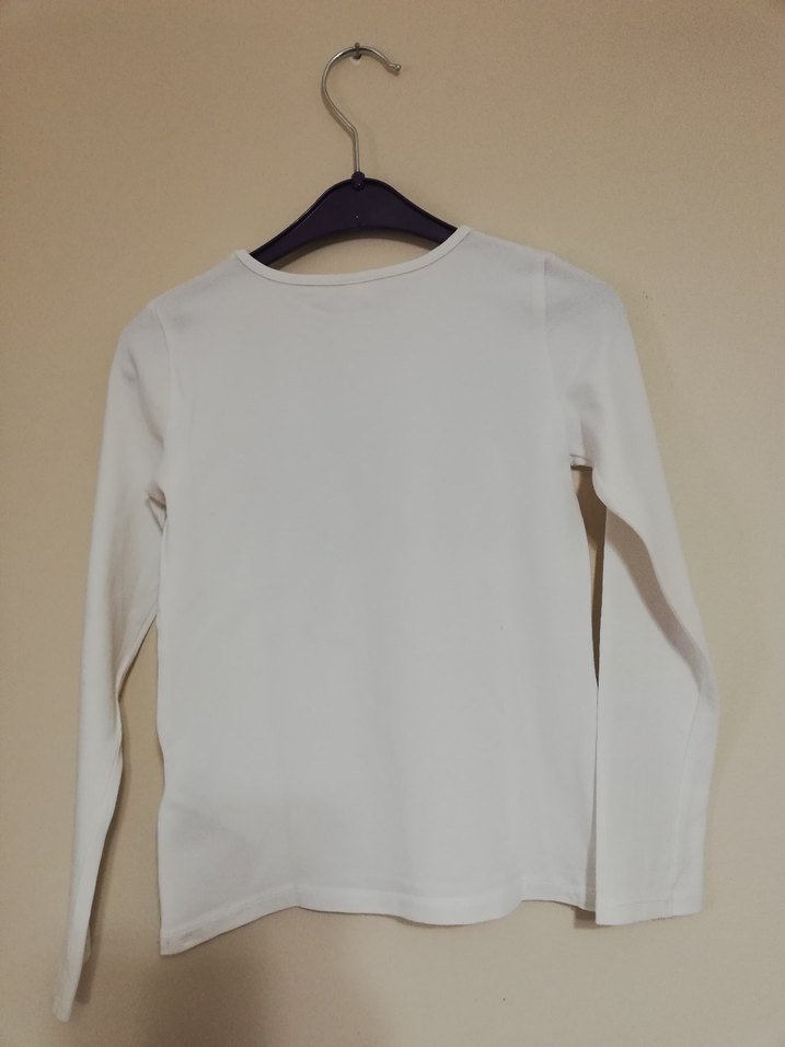 DefactoKız Çocuk Beyaz Uzun Kollu Baskılı Tişört - Görsel 2