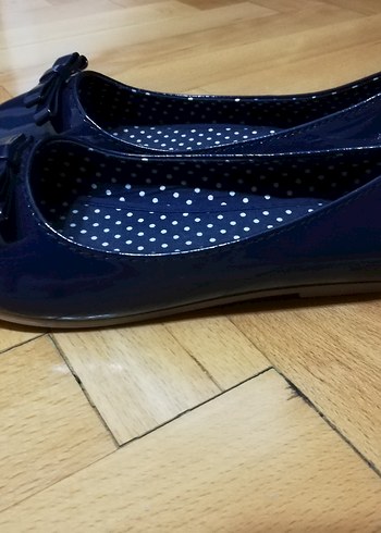 H&M Kız Çocuk Lacivert Rugan Babet Ayakkabı - Görsel 6