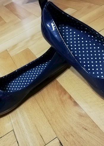 H&M Kız Çocuk Lacivert Rugan Babet Ayakkabı - Görsel 5