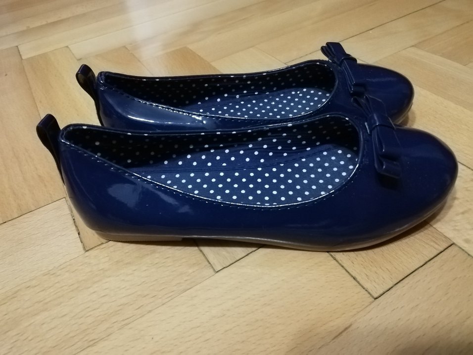 H&M Kız Çocuk Lacivert Rugan Babet Ayakkabı - Görsel 2