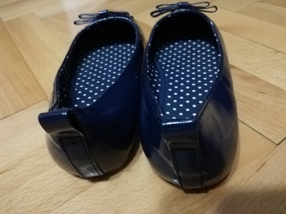 H&M Kız Çocuk Lacivert Rugan Babet Ayakkabı - Görsel 4