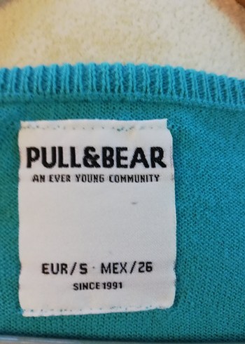 Pull&Bear Turkuaz V Yaka Uzun Kollu Kadın Kazak - Görsel 2
