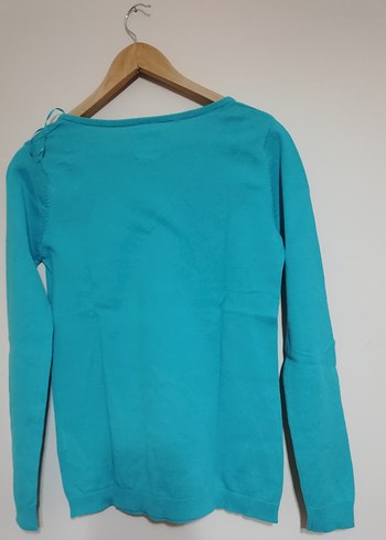 Pull&Bear Turkuaz V Yaka Uzun Kollu Kadın Kazak - Görsel 3