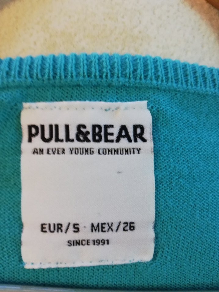 Pull&Bear Turkuaz V Yaka Uzun Kollu Kadın Kazak - Görsel 2