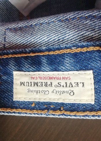 Levis 501 Koyu Mavi Kadın Mini Denim Şort - Görsel 5