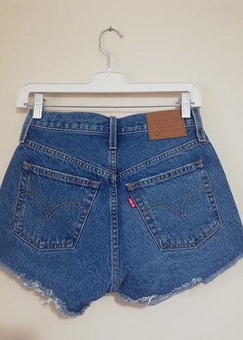 Levis 501 Koyu Mavi Kadın Mini Denim Şort - Görsel 2