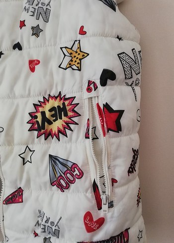Zara Girl Renkli Baskılı Kız Çocuk pofidik şişme Yelek - Görsel 5